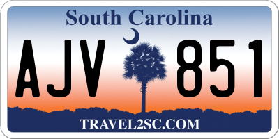 SC license plate AJV851