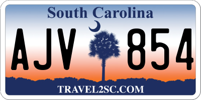 SC license plate AJV854