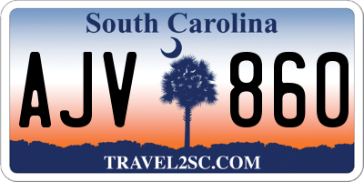 SC license plate AJV860