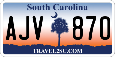 SC license plate AJV870