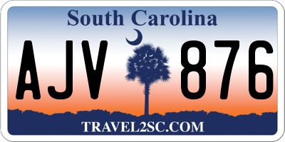 SC license plate AJV876