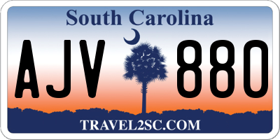 SC license plate AJV880