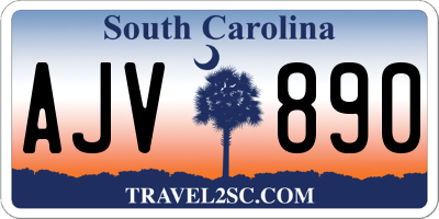 SC license plate AJV890