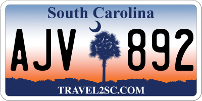 SC license plate AJV892