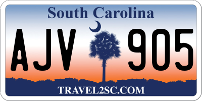 SC license plate AJV905
