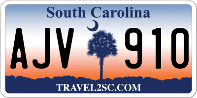 SC license plate AJV910