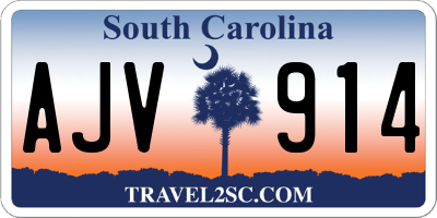 SC license plate AJV914