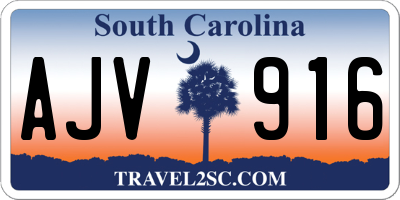 SC license plate AJV916