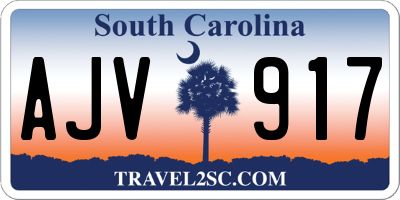 SC license plate AJV917