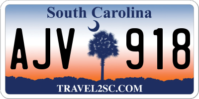 SC license plate AJV918