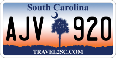 SC license plate AJV920