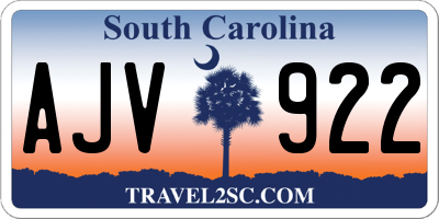 SC license plate AJV922