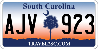 SC license plate AJV923