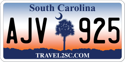 SC license plate AJV925