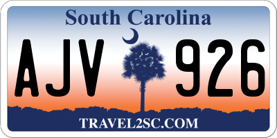 SC license plate AJV926