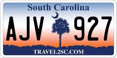 SC license plate AJV927