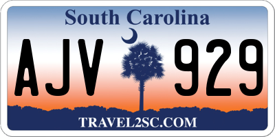 SC license plate AJV929