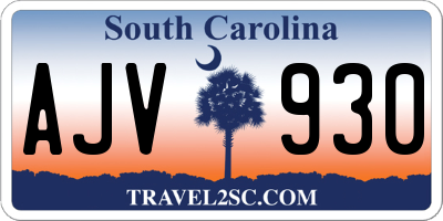 SC license plate AJV930