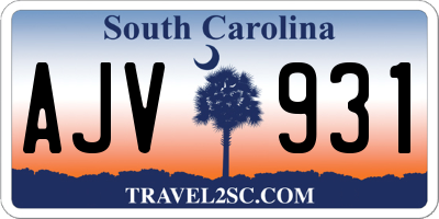 SC license plate AJV931