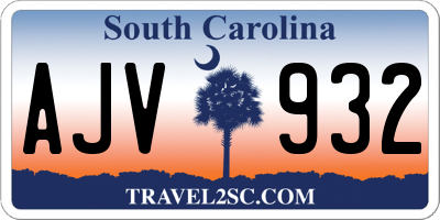 SC license plate AJV932