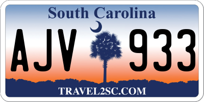 SC license plate AJV933