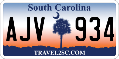 SC license plate AJV934