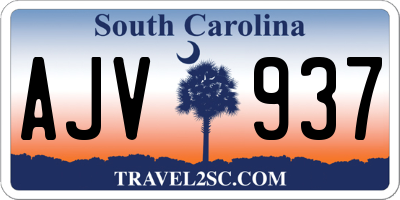 SC license plate AJV937