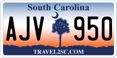 SC license plate AJV950