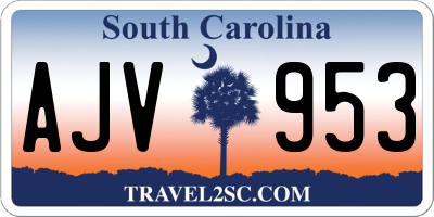 SC license plate AJV953