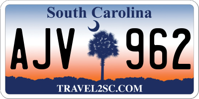 SC license plate AJV962