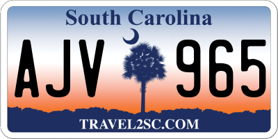 SC license plate AJV965