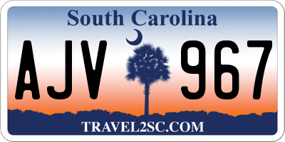 SC license plate AJV967