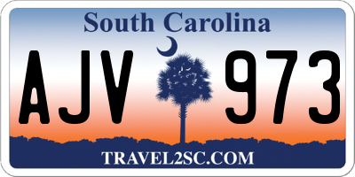 SC license plate AJV973