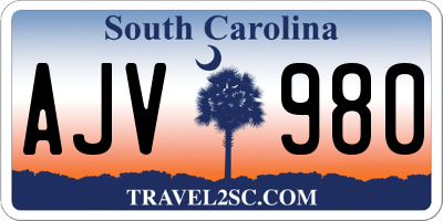 SC license plate AJV980