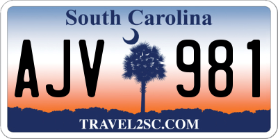 SC license plate AJV981