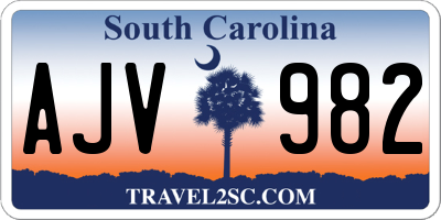 SC license plate AJV982