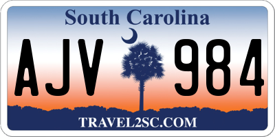 SC license plate AJV984