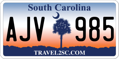 SC license plate AJV985