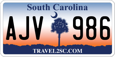 SC license plate AJV986