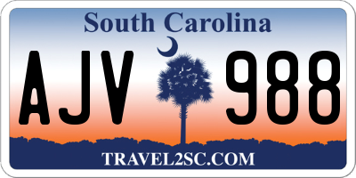 SC license plate AJV988