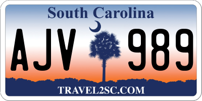 SC license plate AJV989