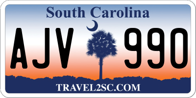 SC license plate AJV990