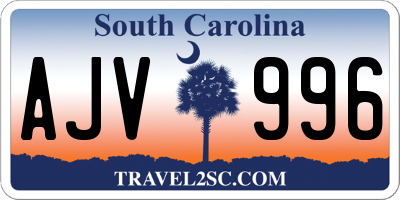 SC license plate AJV996