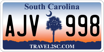 SC license plate AJV998
