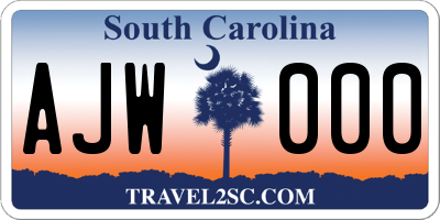 SC license plate AJW000