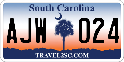 SC license plate AJW024