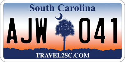 SC license plate AJW041
