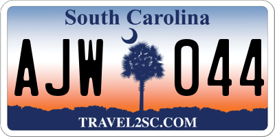 SC license plate AJW044