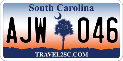 SC license plate AJW046