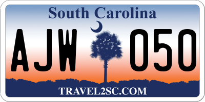 SC license plate AJW050